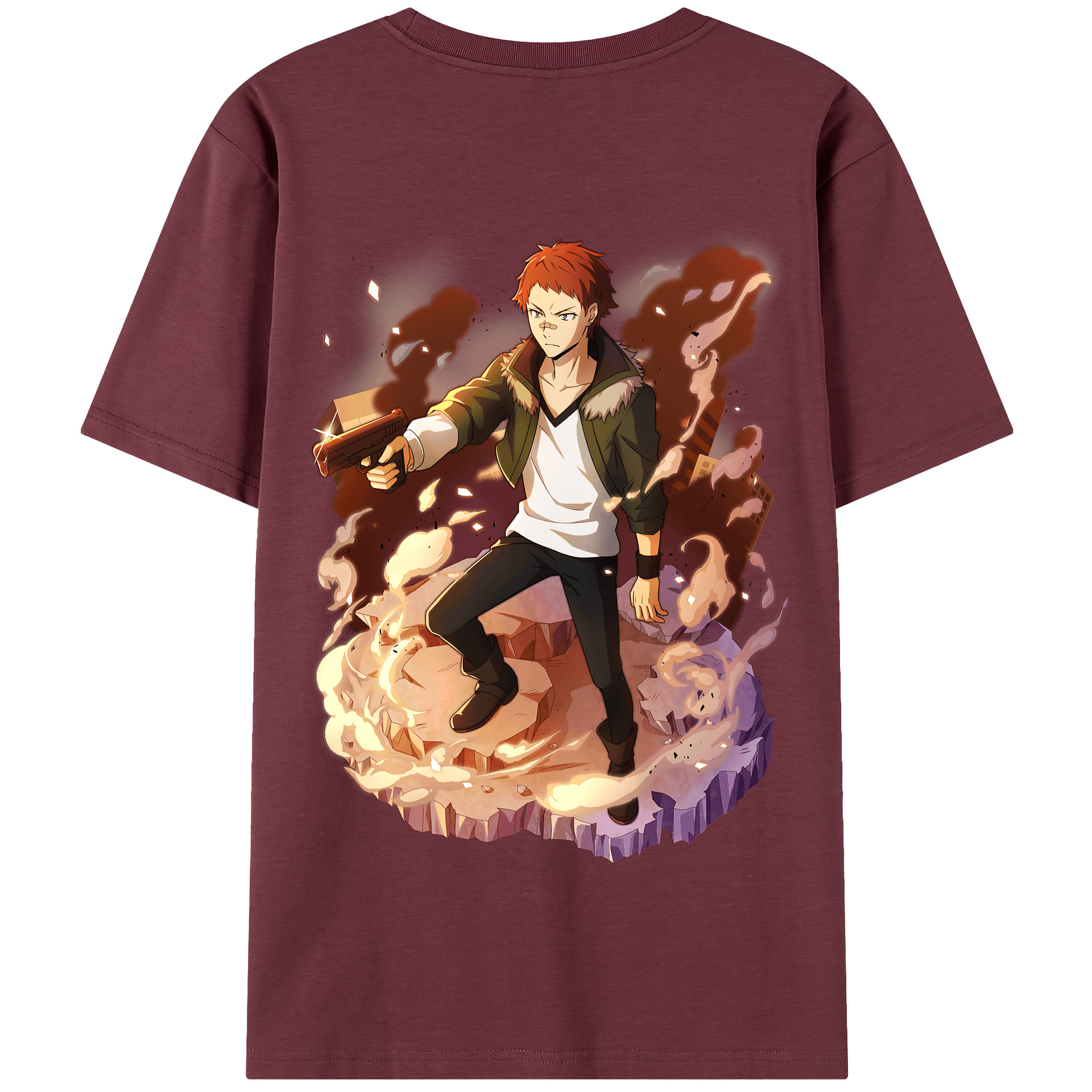 （画像用） 文豪ストレイドッグス Bungo Stray Dogs 綿100％半袖Tシャツ（背面プリント）